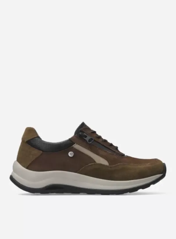 Wandelschoenen|Sneakers|Wolky Cupar taupe combi leer