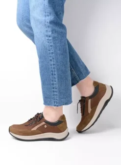 Wandelschoenen|Sneakers|Wolky Cupar taupe combi leer