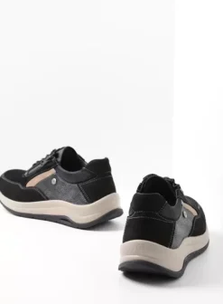 Wandelschoenen|Sneakers|Wolky Cupar zwart combi leer