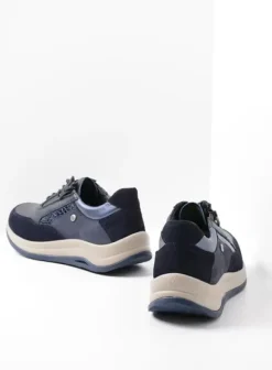 Wandelschoenen|Sneakers|Wolky Cupar blauw combi leer