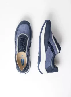 Wandelschoenen|Sneakers|Wolky Cupar denim combi leer