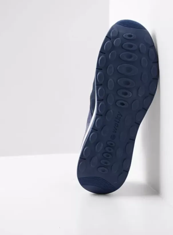 Wandelschoenen|Sneakers|Wolky Cupar denim combi leer