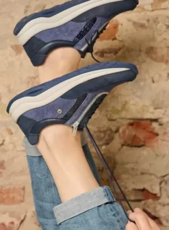 Wandelschoenen|Sneakers|Wolky Cupar denim combi leer