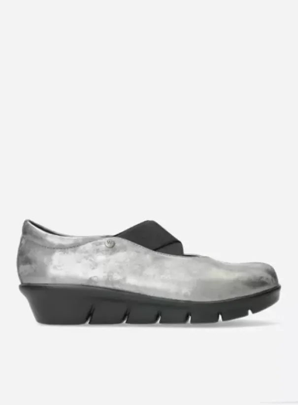 Instappers|Bandschoenen|Wolky Cursa grijs metallic nubuck