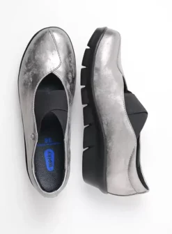 Instappers|Bandschoenen|Wolky Cursa grijs metallic nubuck