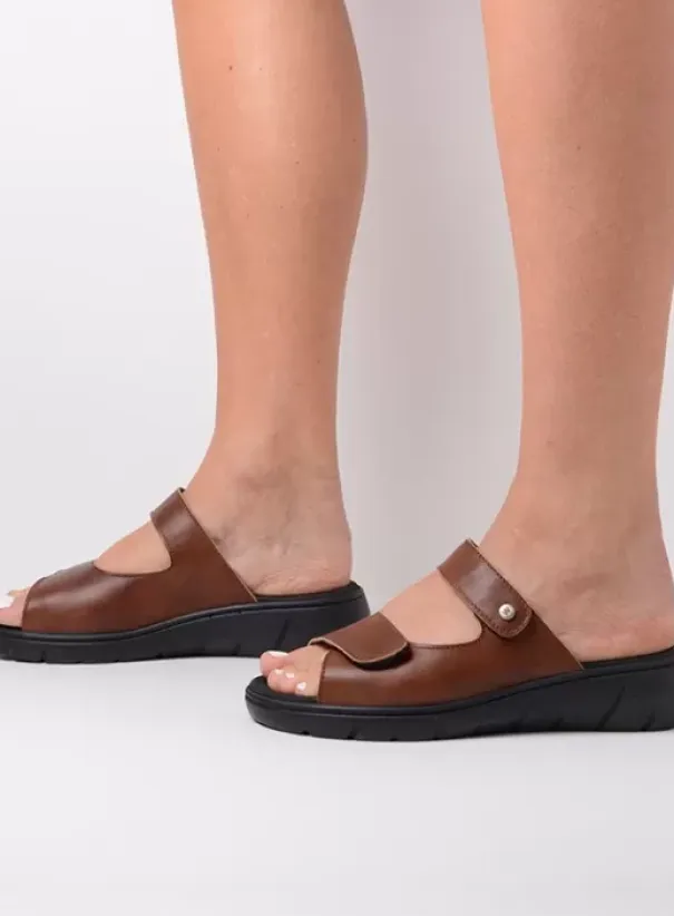 Slippers|Wolky Cyprus cognac leer