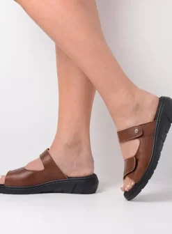 Slippers|Wolky Cyprus cognac leer