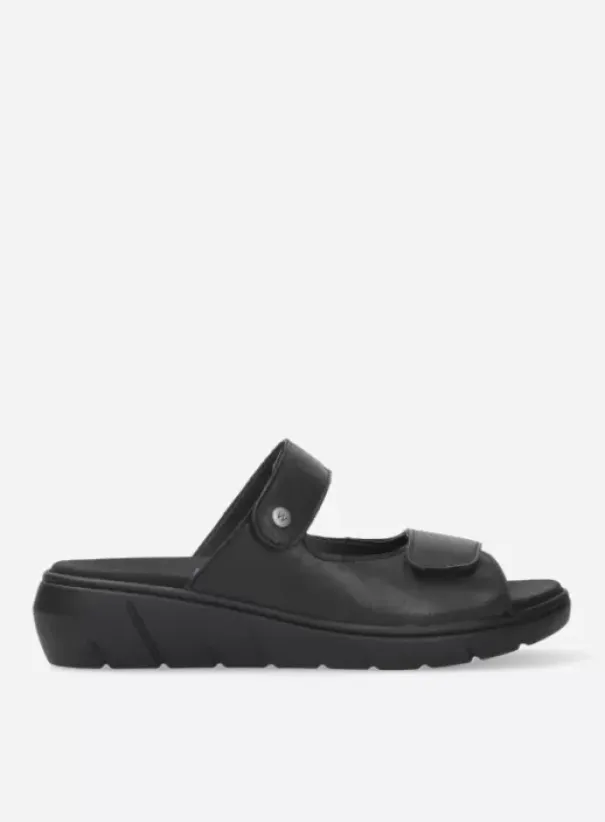 Slippers|Wolky Cyprus zwart leer