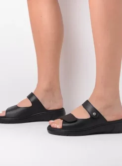 Slippers|Wolky Cyprus zwart leer