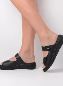 Slippers|Wolky Cyprus zwart leer