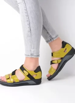 Sandalen|Voorjaar/zomer|Wolky Desh olijfgroen leer