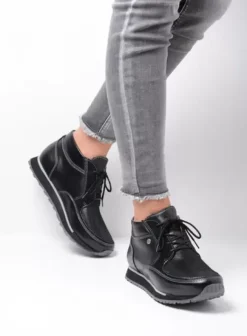 Wandelschoenen|Sneakers|Wolky e-Boot zwart stretch leer