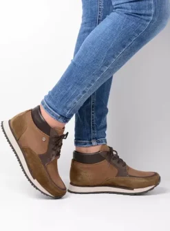 Wandelschoenen|Sneakers|Wolky e-Boot taupe combi leer