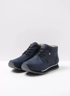 Wandelschoenen|Sneakers|Wolky e-Boot blauw stretch nubuck