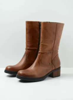 Laarzen|Wolky Edmonton cognac leer