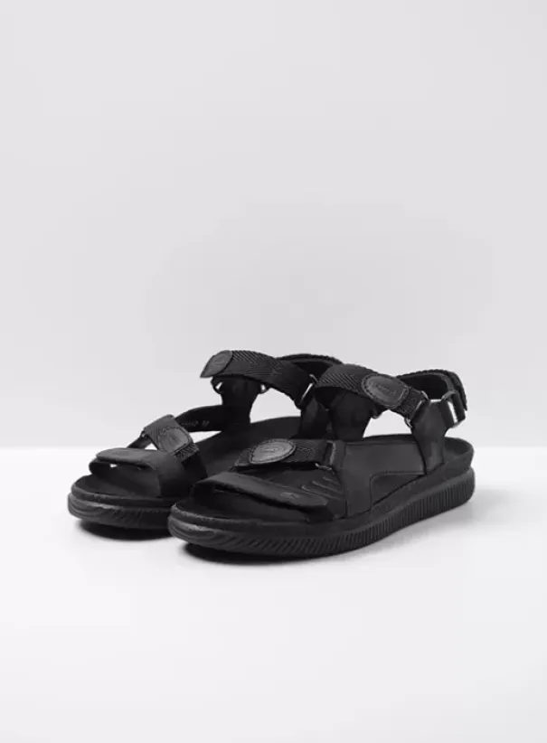 Sandalen|Wolky Energy Lady zwart gevet leer