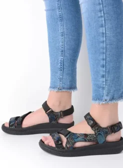 Sandalen|Voorjaar/zomer|Wolky Energy Lady zwart/blauw suede