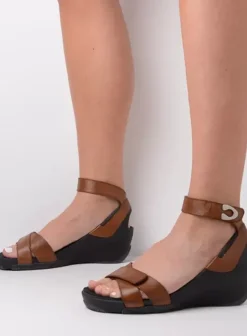 Sandalen|Wolky Era cognac leer
