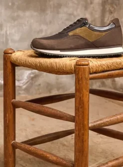 Veterschoenen|Sneakers|Wolky e-Runner bruin combi leer