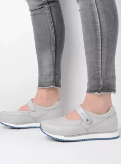 Bandschoenen|Wandelschoenen|Wolky e-Step lichtgrijs/atlantisch blauw leer