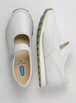 Bandschoenen|Wandelschoenen|Wolky e-Step wit/lichtgroen leer