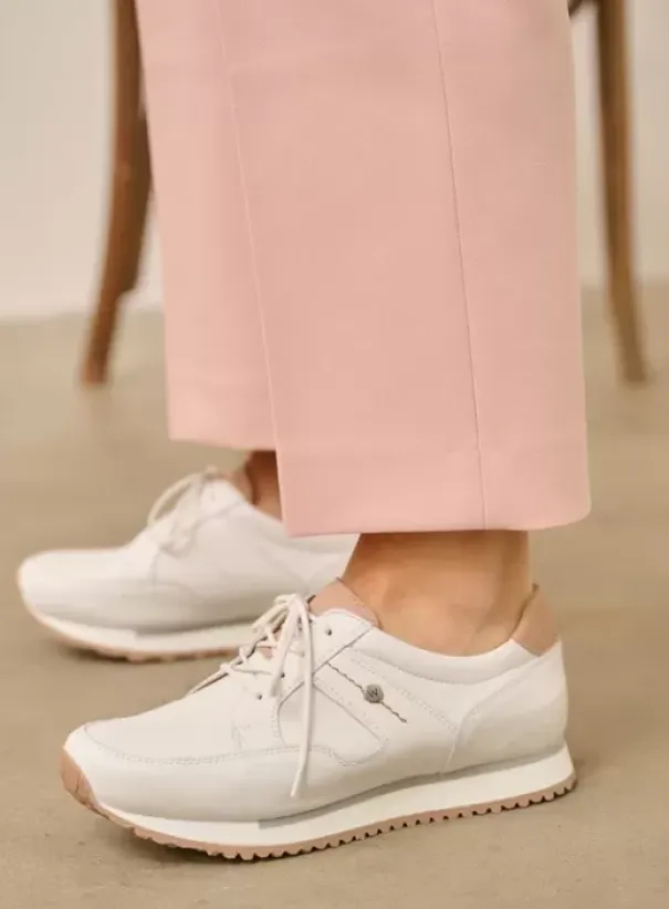 Wandelschoenen|Sneakers|Wolky e-Walk wit/nude leer