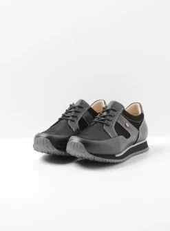 Wandelschoenen|Sneakers|Wolky e-Walk zwart combi stretch leer