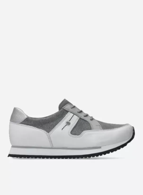 Wandelschoenen|Sneakers|Wolky e-Walk grijs/jeans leer