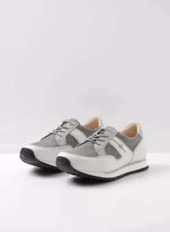 Wandelschoenen|Sneakers|Wolky e-Walk grijs/jeans leer