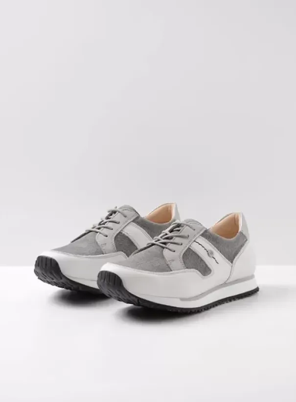 Wandelschoenen|Sneakers|Wolky e-Walk grijs/jeans leer