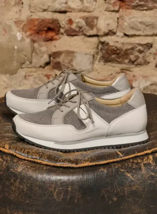 Wandelschoenen|Sneakers|Wolky e-Walk grijs/jeans leer