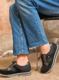 Wandelschoenen|Sneakers|Wolky e-Walk zwart combi leer