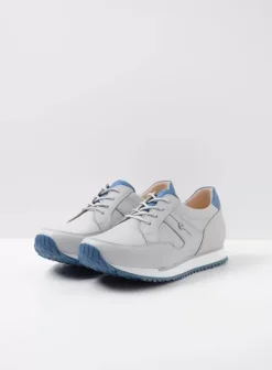 Wandelschoenen|Sneakers|Wolky e-Walk lichtgrijs/atlantisch blauw leer