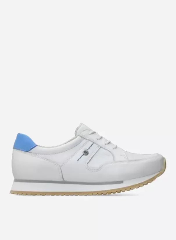 Wandelschoenen|Sneakers|Wolky e-Walk wit/blauw leer