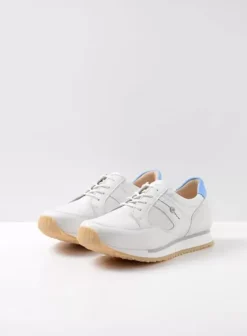 Wandelschoenen|Sneakers|Wolky e-Walk wit/blauw leer