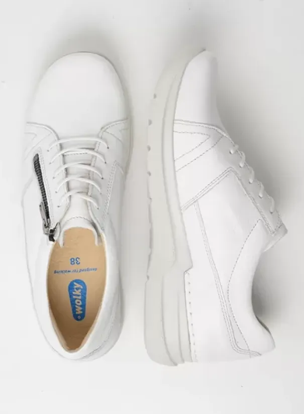 Hielspoor|Wandelschoenen|Wolky Feltwell wit leer