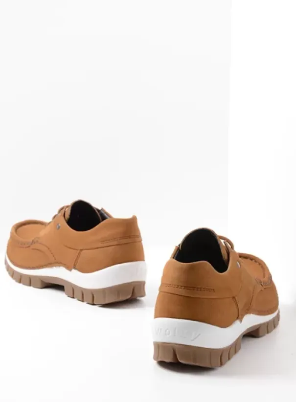Veterschoenen|Wolky Fly cognac nubuck