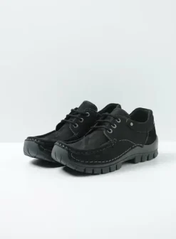 Veterschoenen|Wolky Fly zwart nubuck