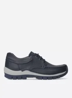 Veterschoenen|Wolky Fly blauw leer