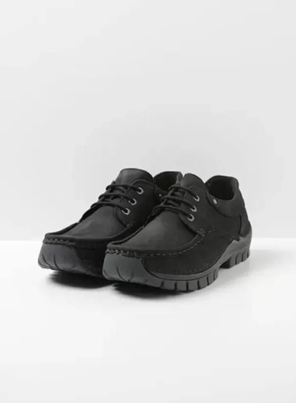 Comfortschoenen|Veterschoenen|Wolky Fly men zwart nubuck