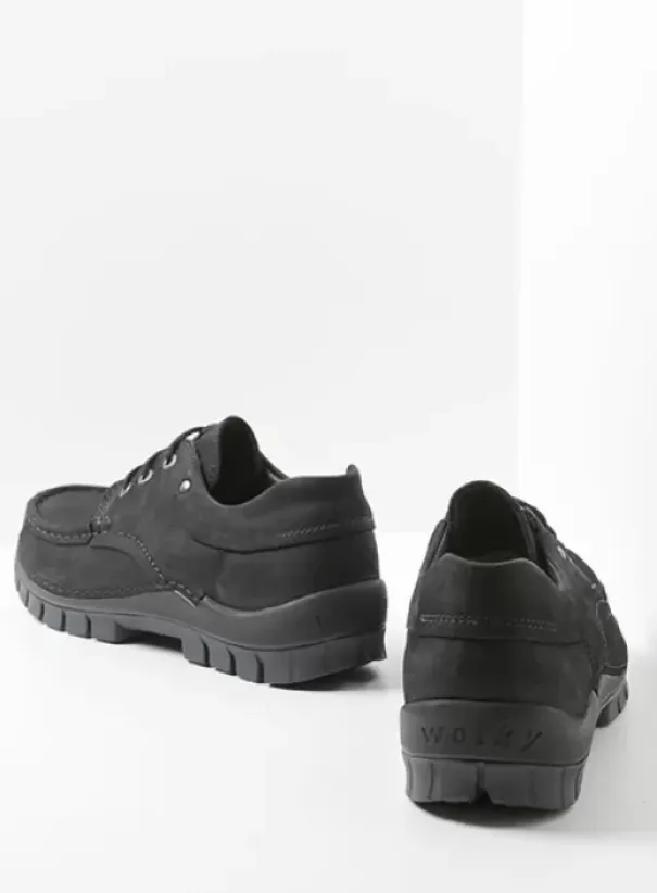 Comfortschoenen|Veterschoenen|Wolky Fly men zwart nubuck