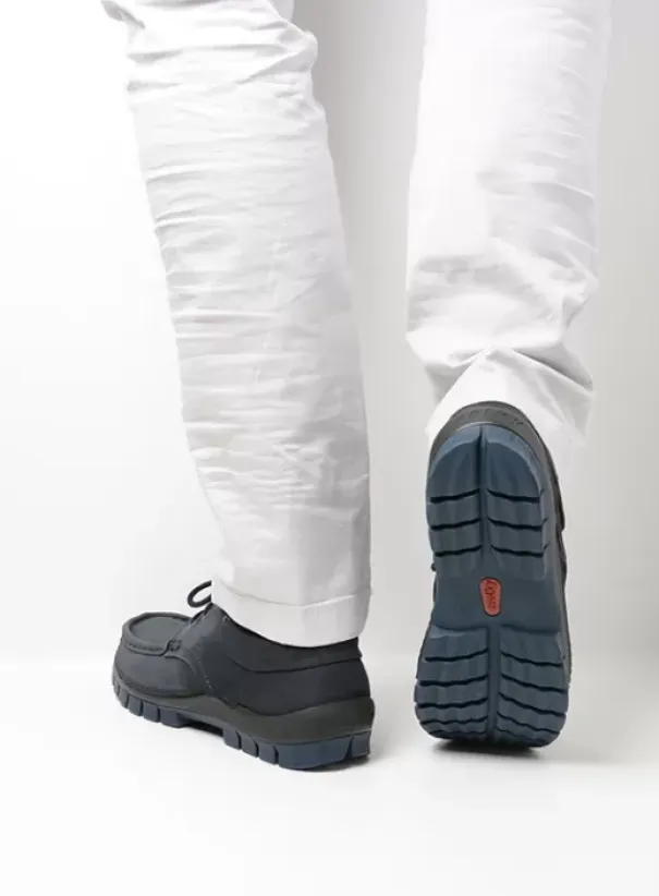 Comfortschoenen|Veterschoenen|Wolky Fly men blauw nubuck