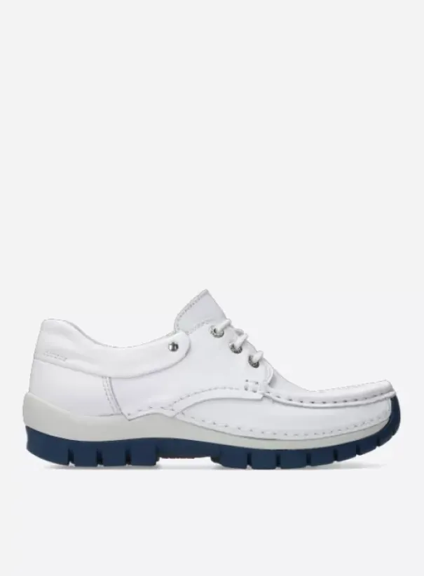Veterschoenen|Voorjaar/zomer|Wolky Fly Summer wit/blauw leer