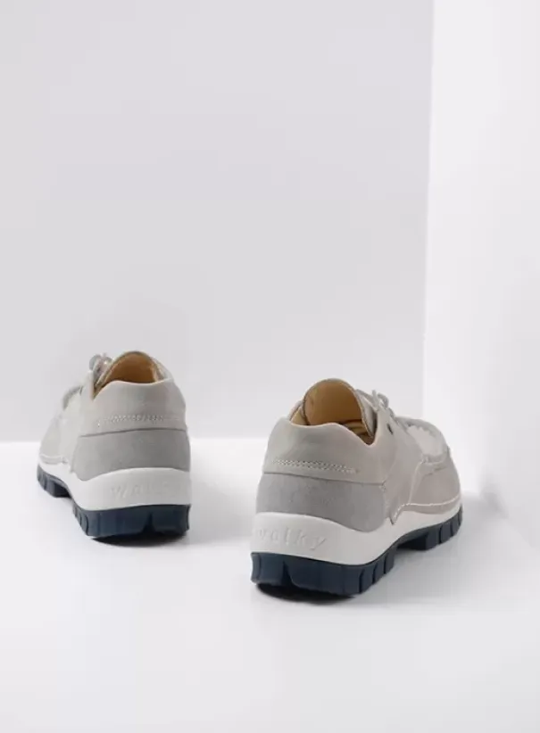 Veterschoenen|Wolky Fly Summer lichtgrijs nubuck