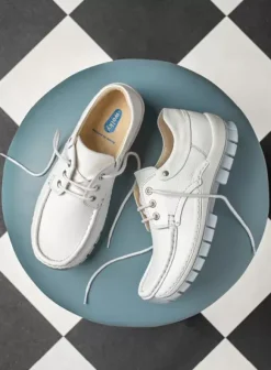 Veterschoenen|Wolky Fly Summer wit/lichtblauw leer