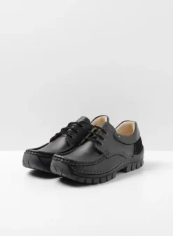 Veterschoenen|Wolky Fly Summer zwart leer
