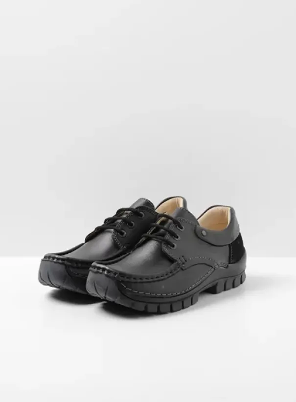 Veterschoenen|Wolky Fly Summer zwart leer