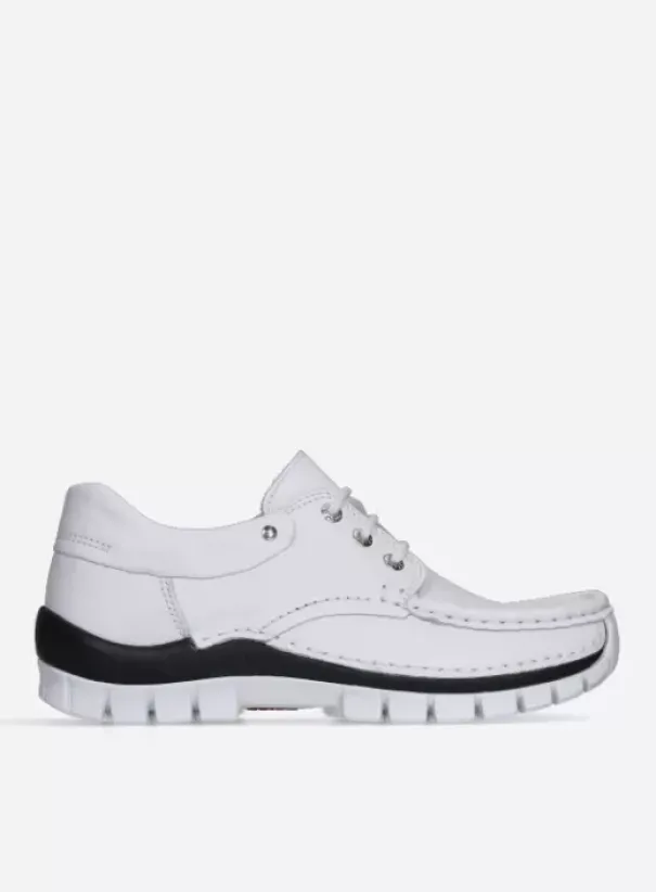 Veterschoenen|Voorjaar/zomer|Wolky Fly Summer wit/zwart leer