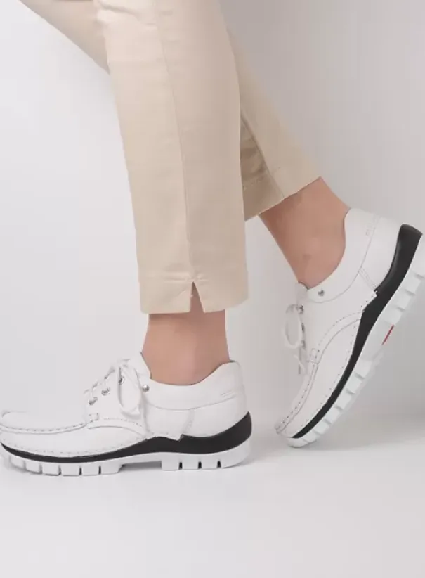 Veterschoenen|Voorjaar/zomer|Wolky Fly Summer wit/zwart leer