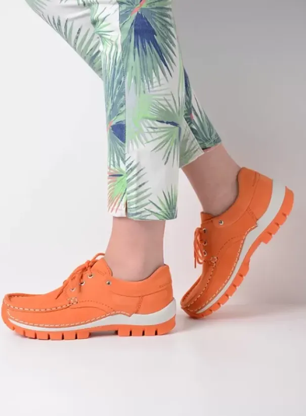 Veterschoenen|Voorjaar/zomer|Wolky Fly Summer oranje nubuck